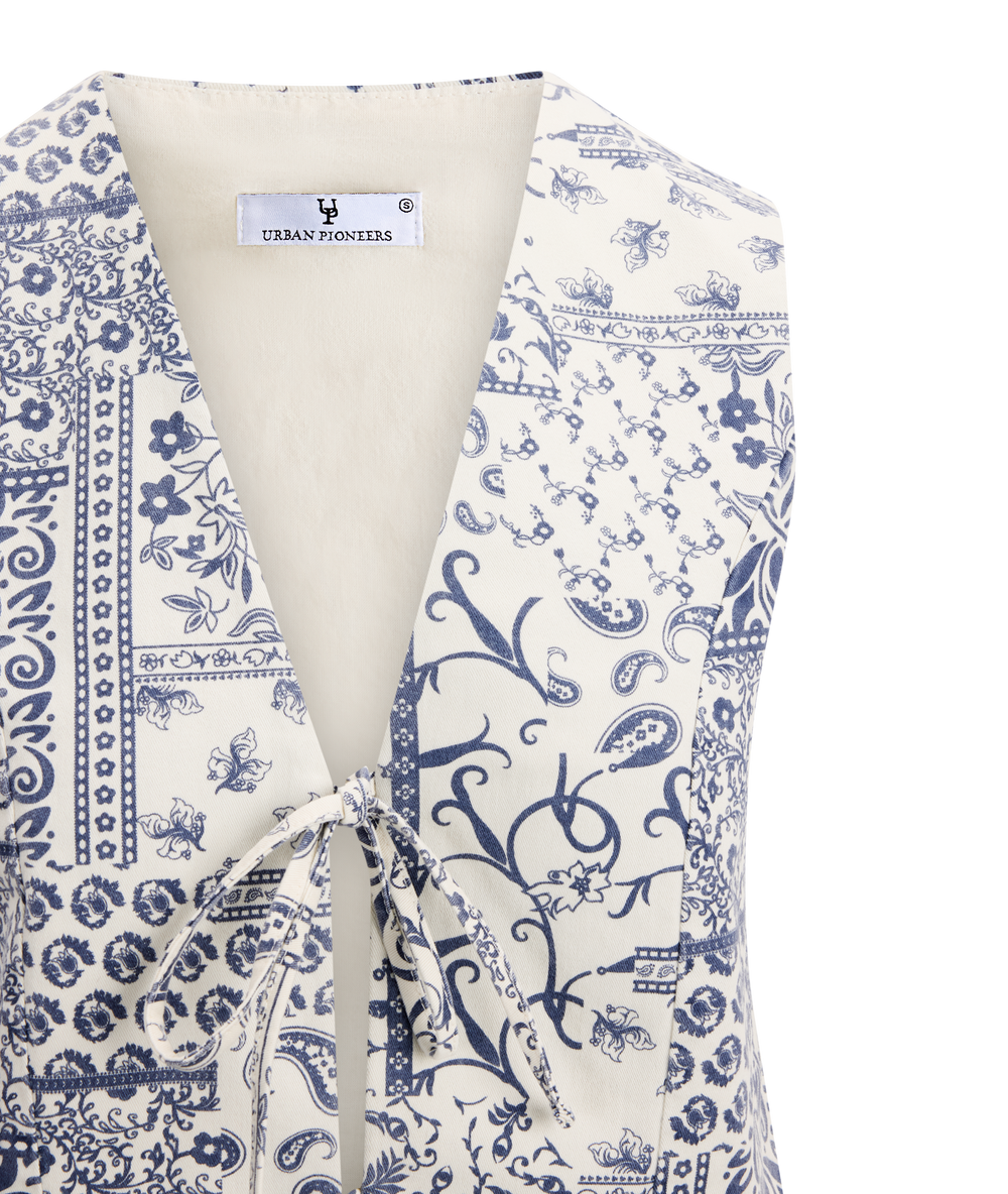 Urban Pioneers Female Terina Top TOP NAVY AOP