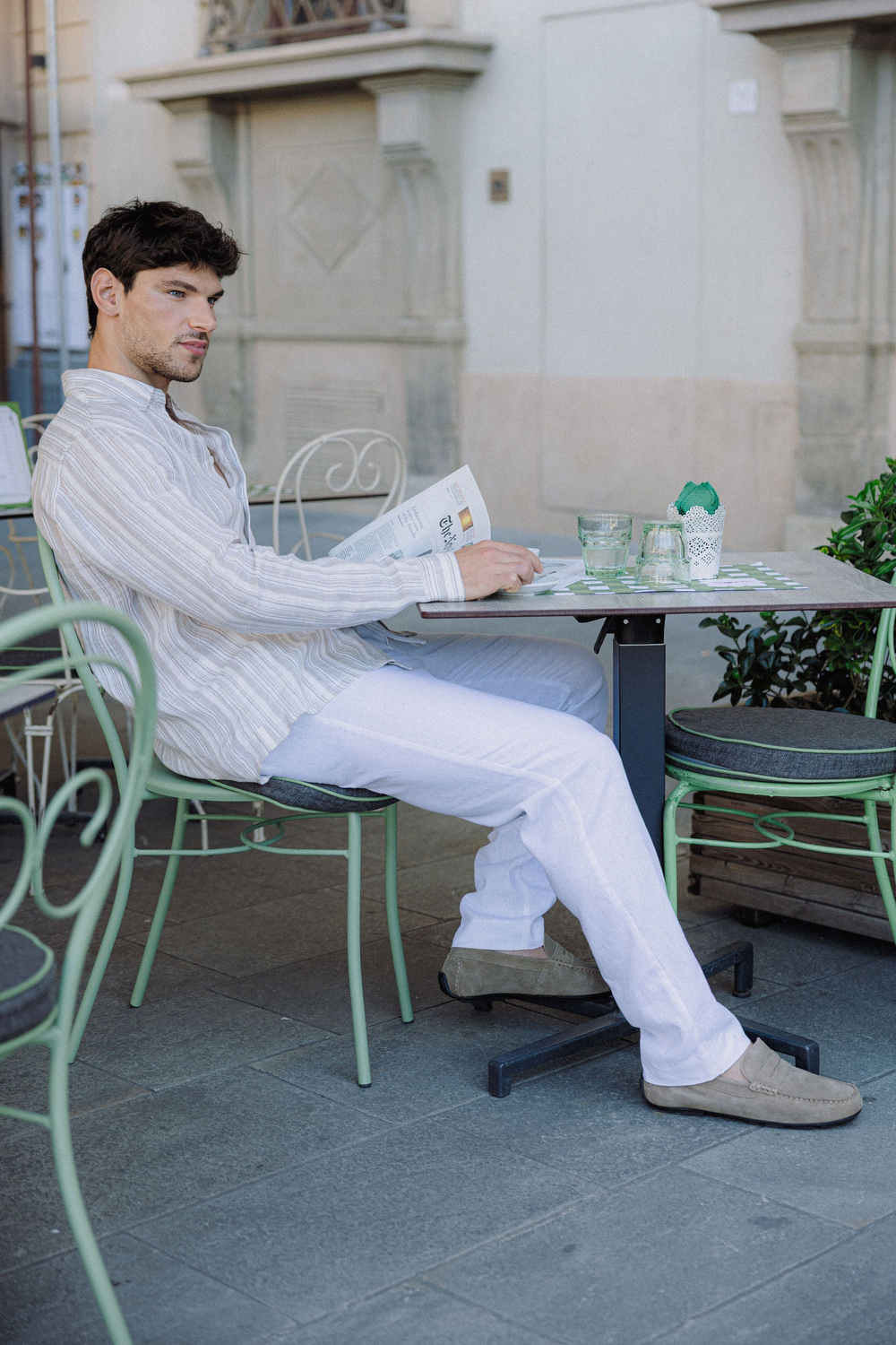 Urban Pioneers Male Thierry LS Shirt SHIRT GREY MULTI