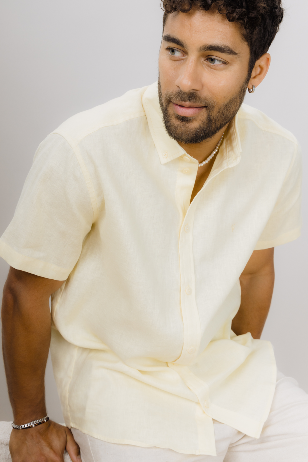 Urban Pioneers Male Thomas SS Shirt SS SHIRT PALE YELLOW