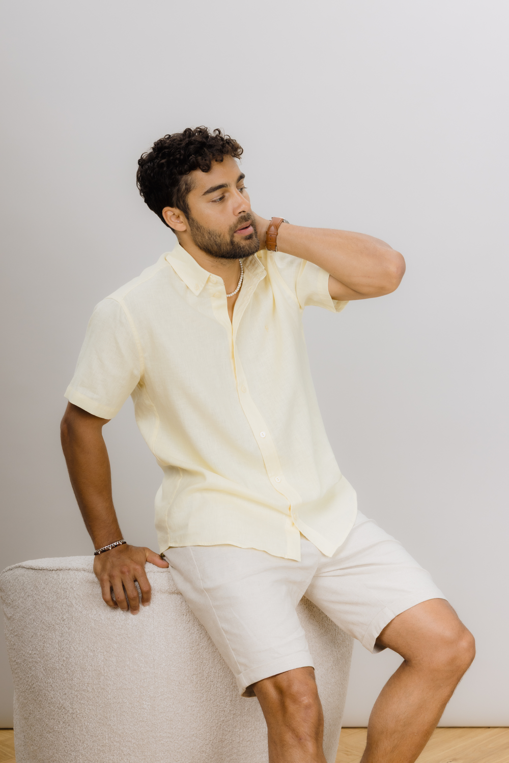 Urban Pioneers Male Thomas SS Shirt SS SHIRT PALE YELLOW