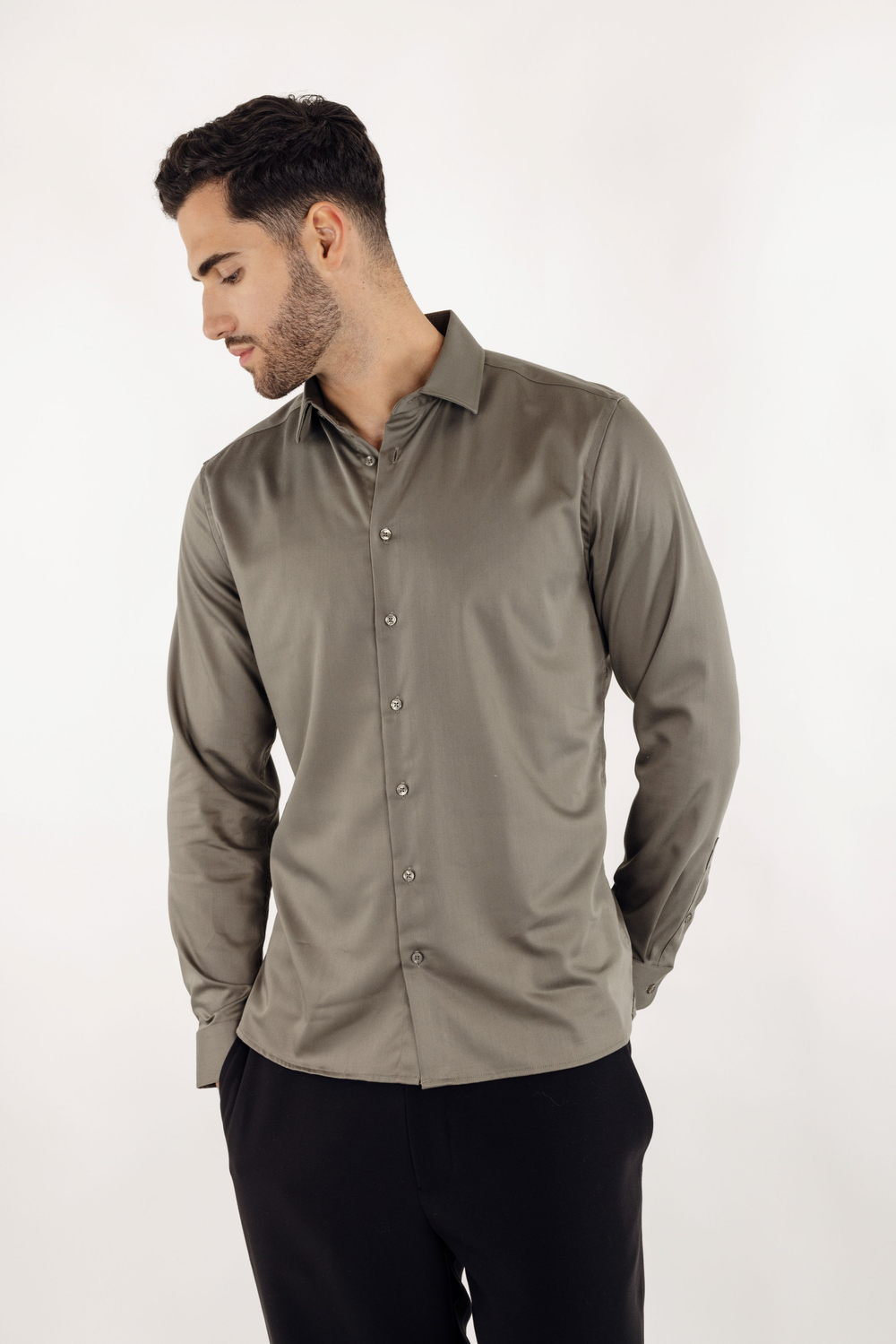 Urban Pioneers Male Totti LS Shirt SHIRT OLIVE