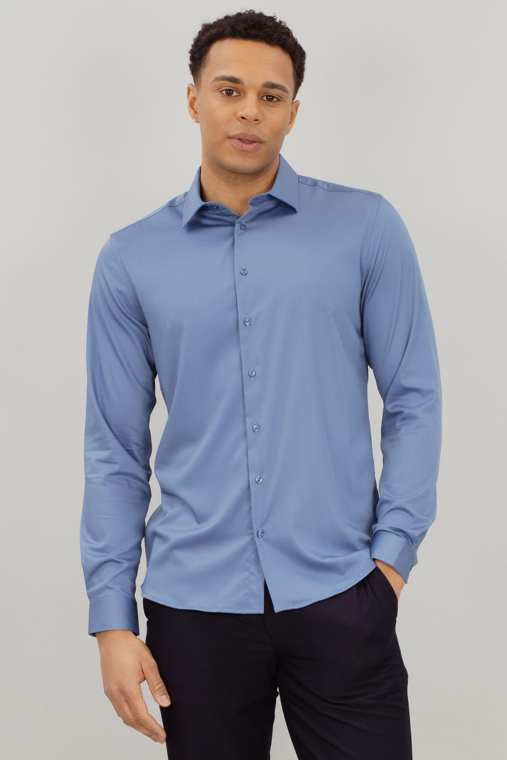 Urban Pioneers Male Totti LS Shirt SHIRT MOONLIGHT BLUE