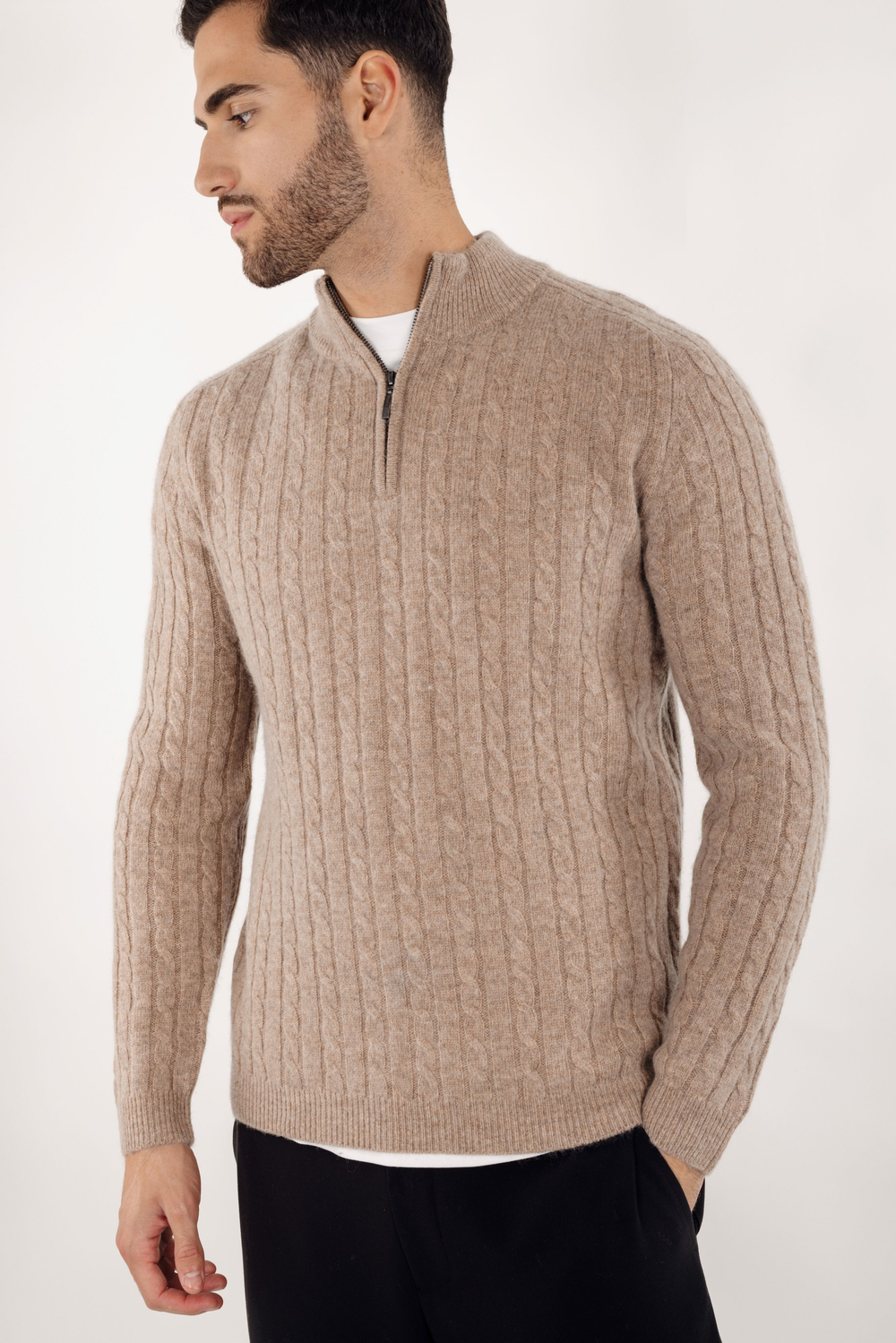Urban Pioneers Male Walt Half-zip SWEATER CAMEL