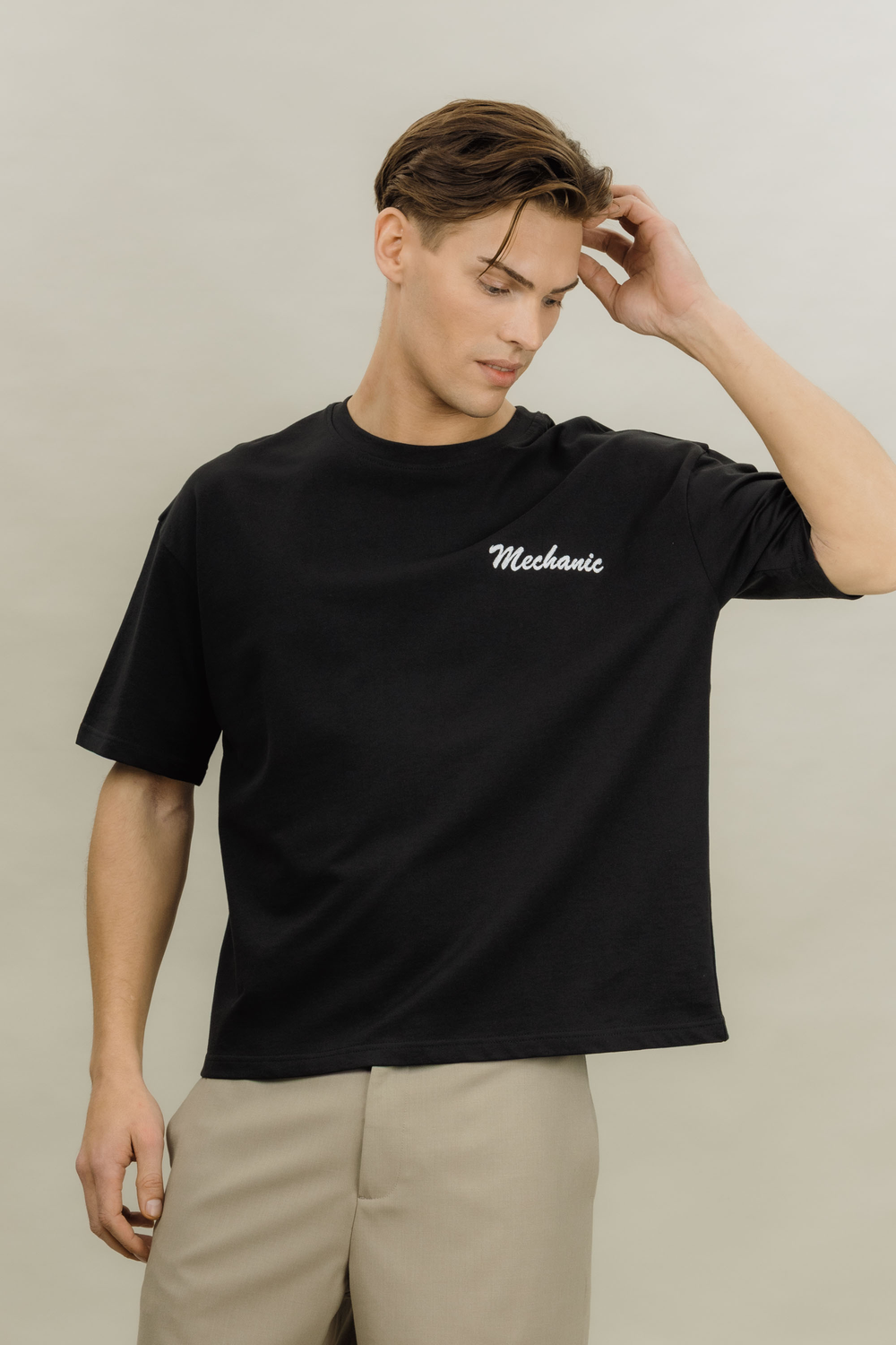 Urban Pioneers Male Wheels Tee T-SHIRT BLACK MECHANIC