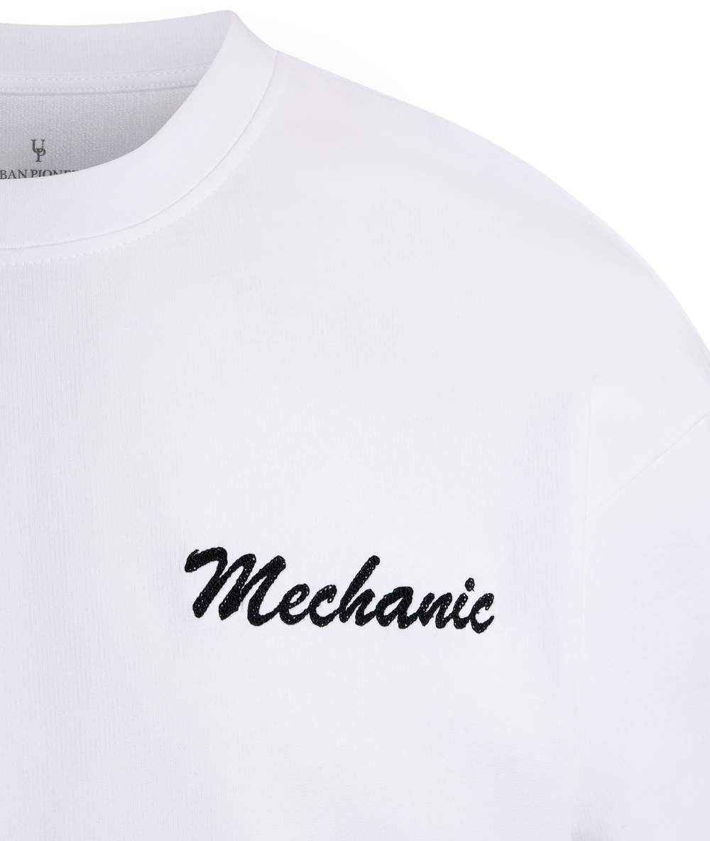 Urban Pioneers Male Wheels Tee T-SHIRT WHITE MECHANIC