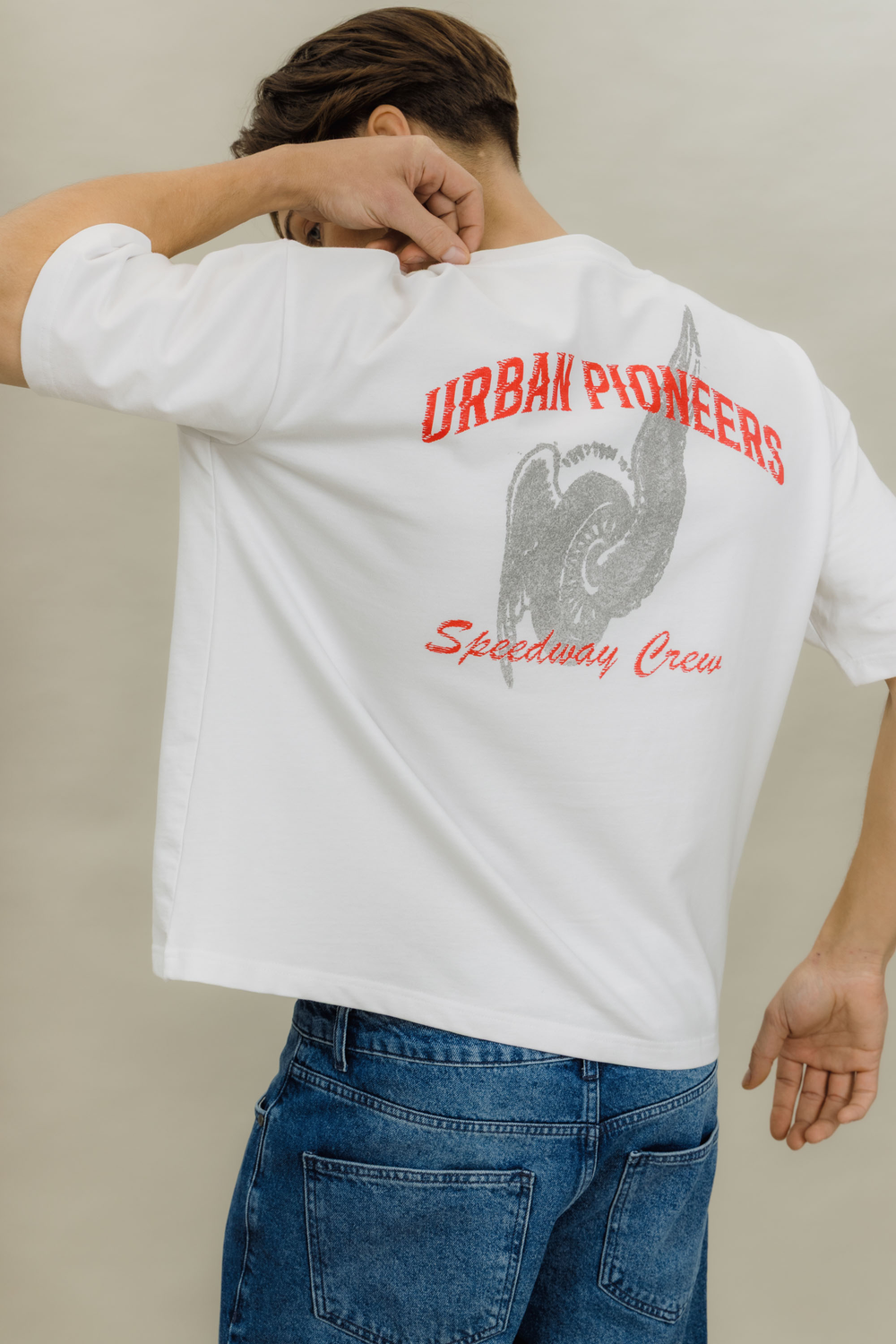 Urban Pioneers Male Wheels Tee T-SHIRT WHITE WHEEL