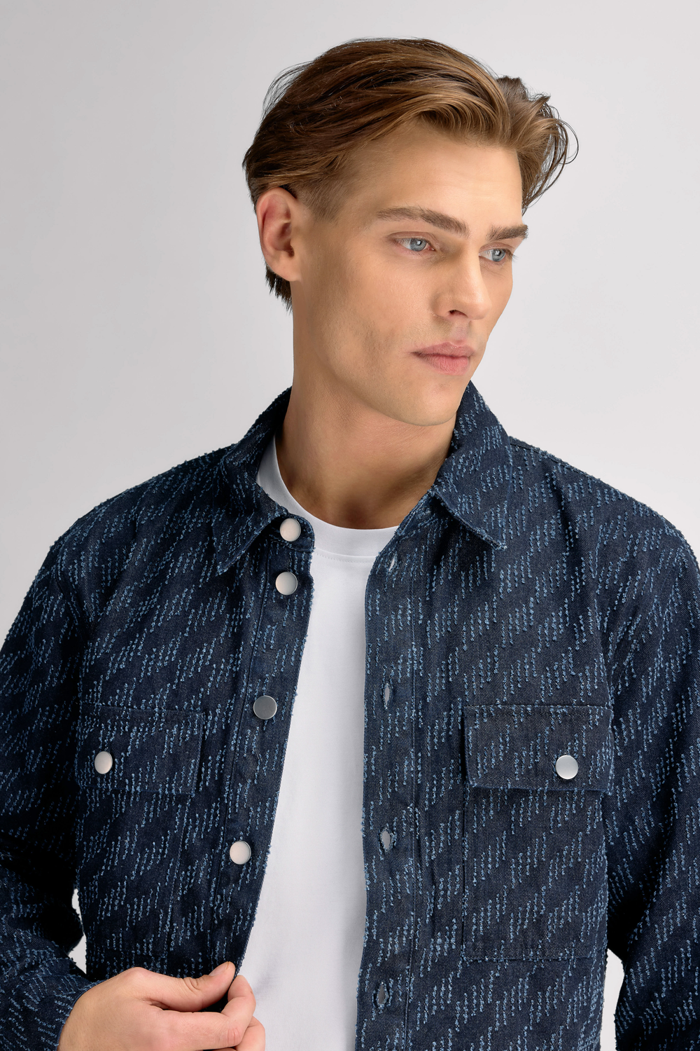 Urban Pioneers Male Yorick Denim Shirt OVERSHIRT DARK DENIM