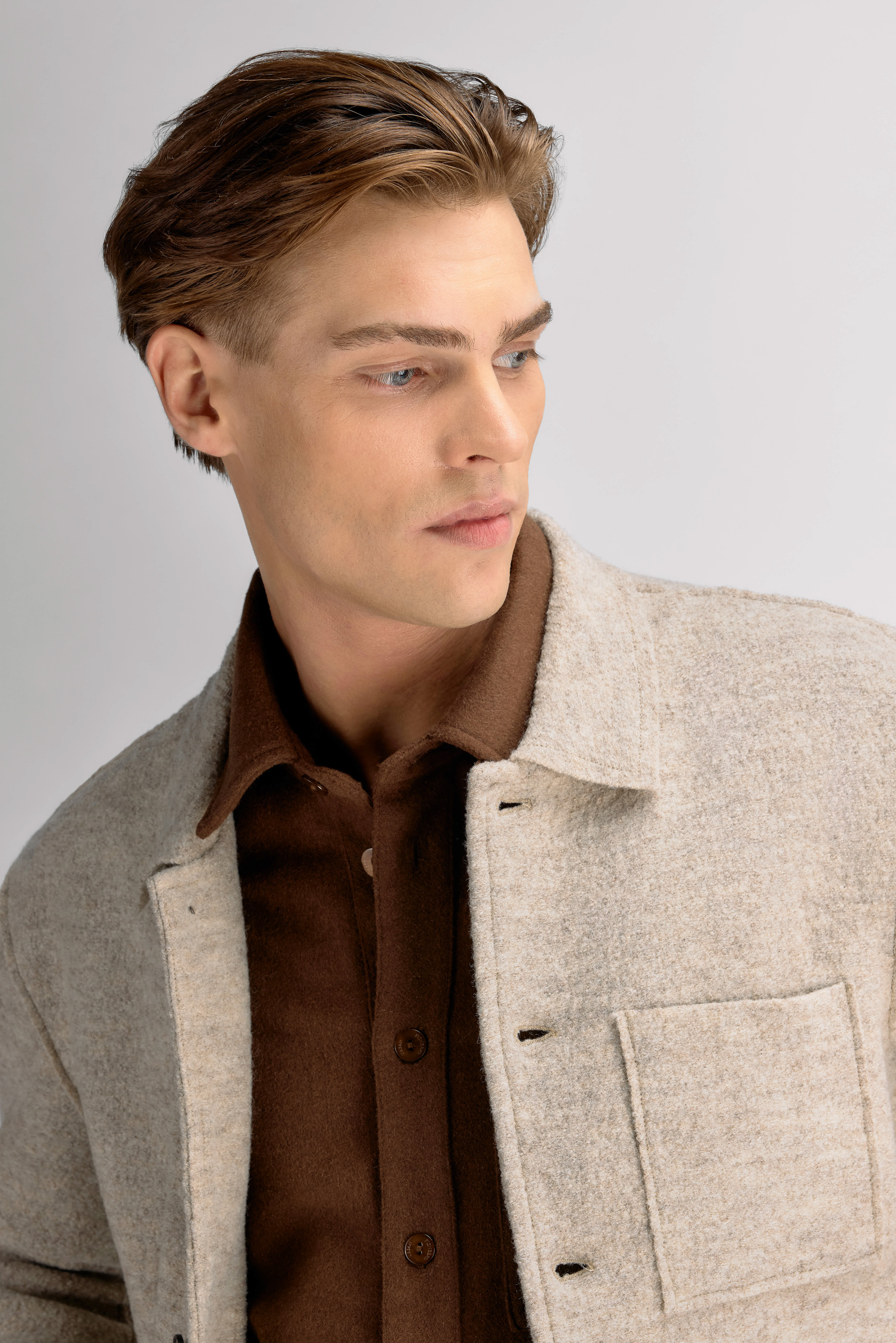 Urban Pioneers Male Zeno Wool shirt OVERSHIRT LIGHT SAND